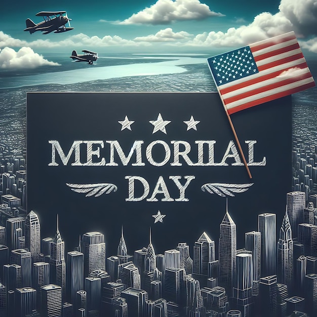 USA Memorial Day Social Media Post Editable Image