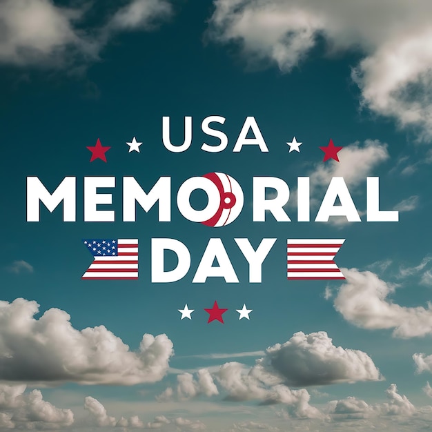 USA Memorial Day Social Media Post Editable Image