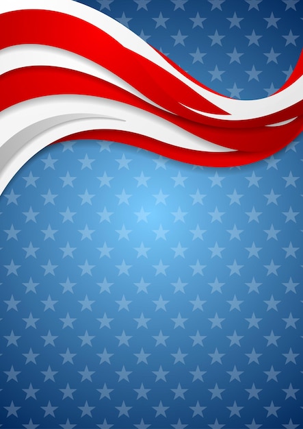 USA Presidential Election 2016 wavy flyer template Vector background