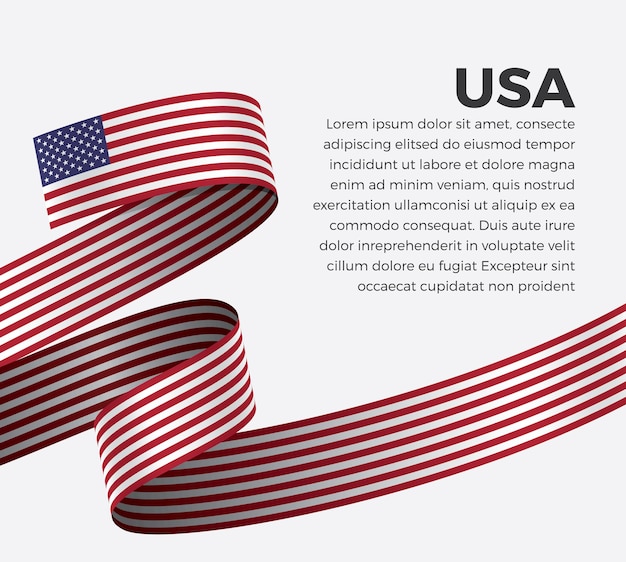 USA ribbon flag vector illustration on a white background