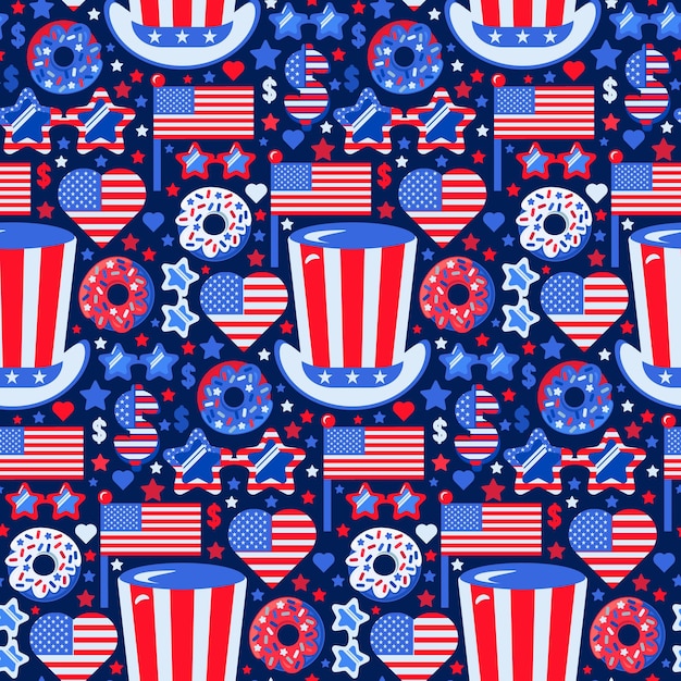 Vector usa seamless pattern vector print background american national symbols