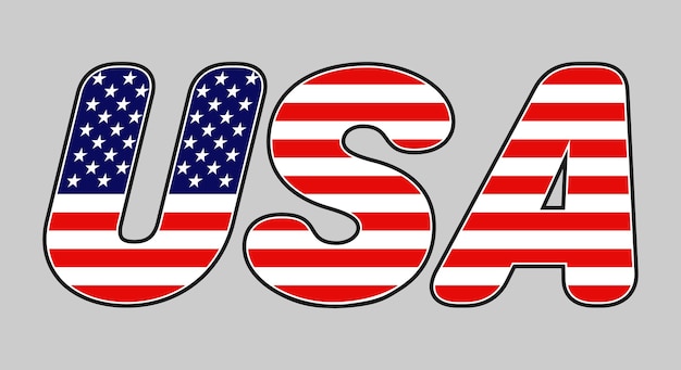 USA text with american flag