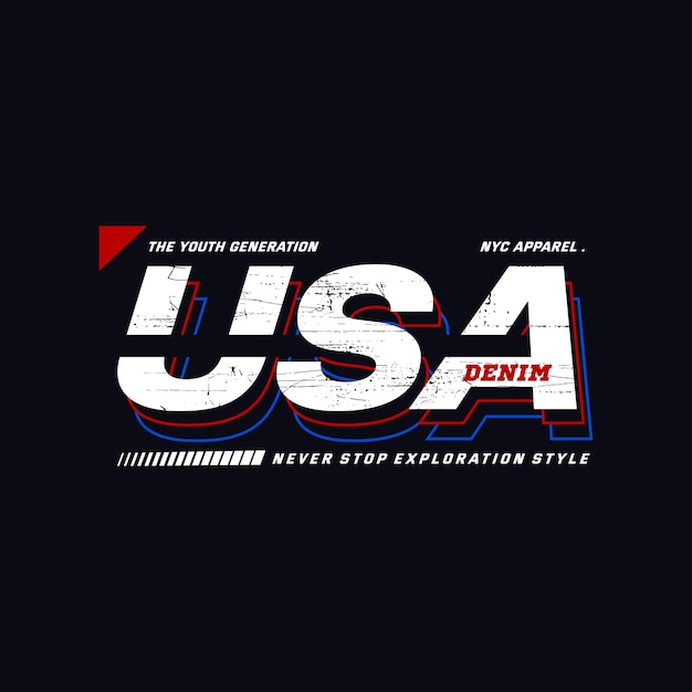 USA typography design ready to print for t shirts