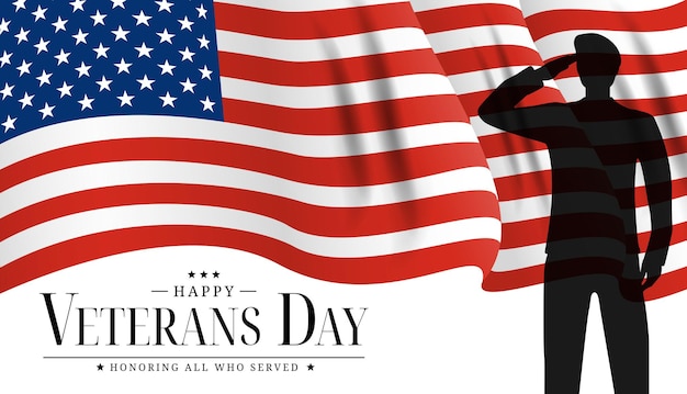 USA Veterans Day Poster. Vector Illustration. EPS10