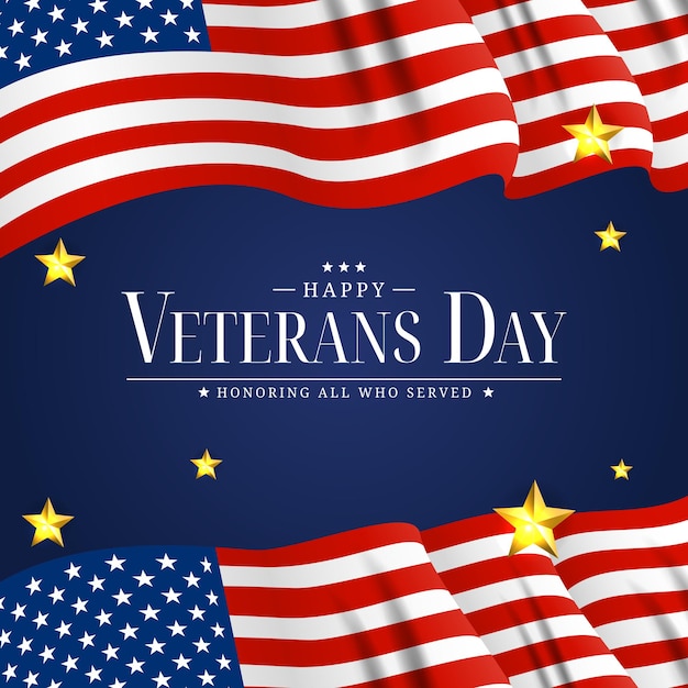 USA Veterans Day Poster. Vector Illustration. EPS10