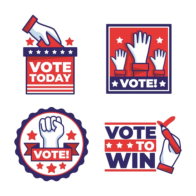 Usa voting badges pack