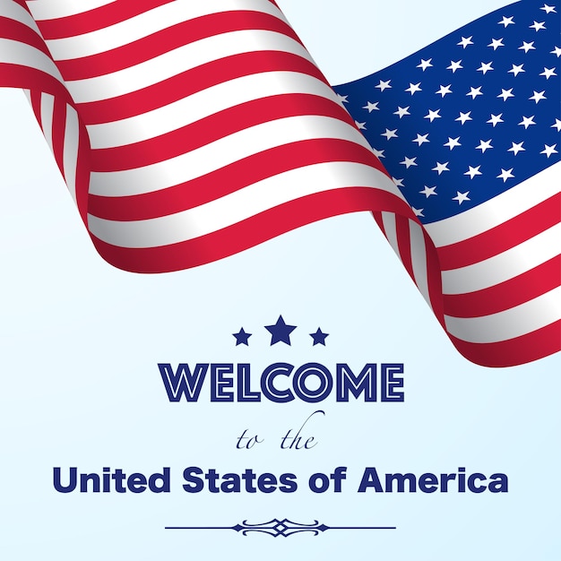 USA welcome bright background