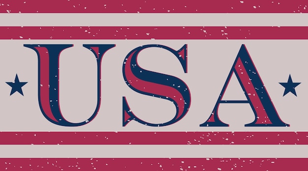 USA word in vintage style