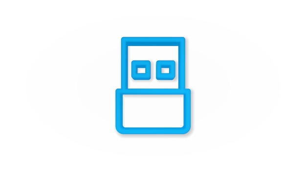 USB flash drive realistic icon 3d line vector illustration Top view