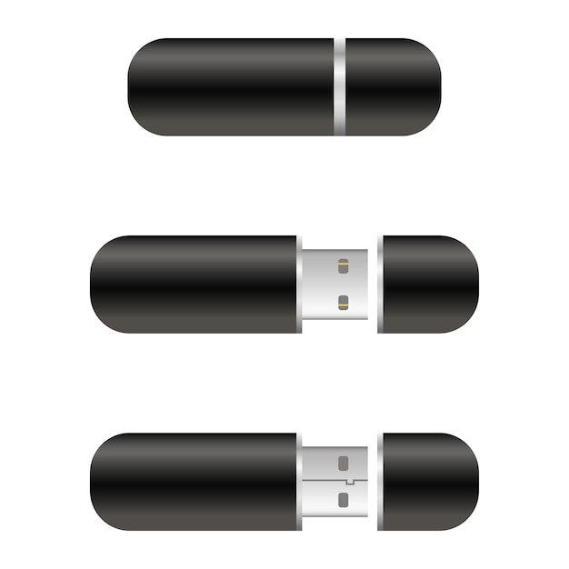 USB Flash Drive. Realistic mockup. Vector illustration.