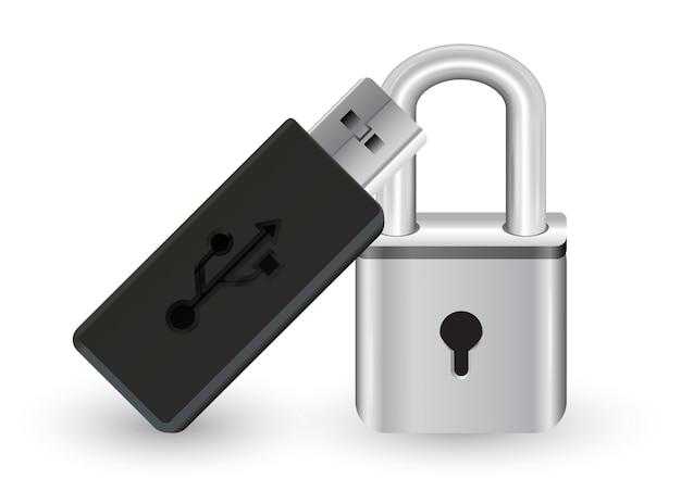 usb flashdrive with a metal steel master key lock 