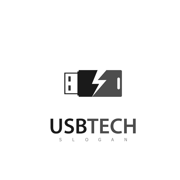 Usb logo design symbol technology