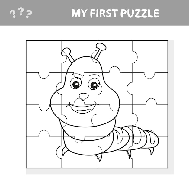 Use puzzle and restore the picture. Paper game for kids. The easy level. My first puzzle and coloring book