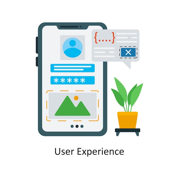 Vector user experience concept flat icon style illustration