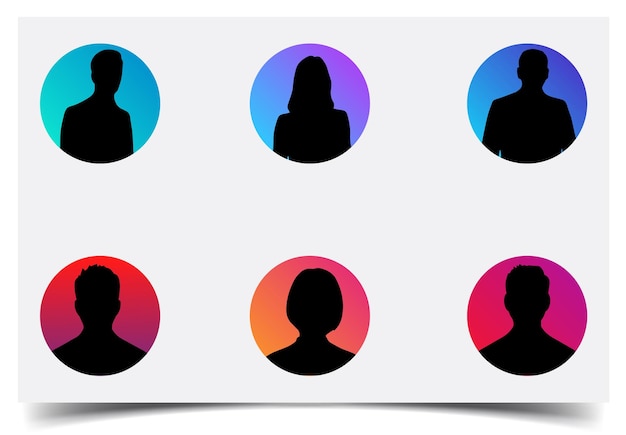 User Icon set Set of Colourful User Profile Icons Flat Style Vector UI User Avatar Icons