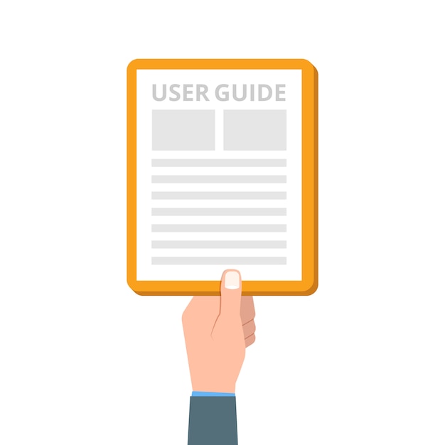 User manual, guide, instruction, guidebook, Handbook.  illustration.