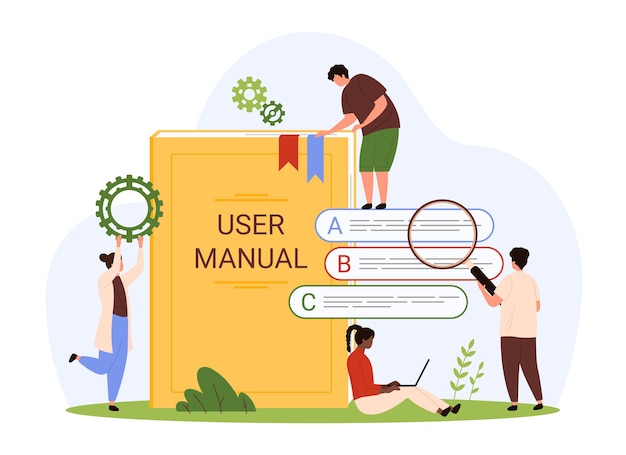 User manual reference to guide tutorial or library with faq book for tiny people