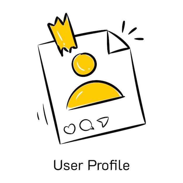 User profile icon designed in sketchy style