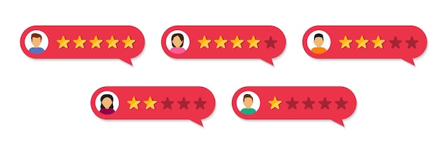 User reviews with star rating Feedback customers with rate