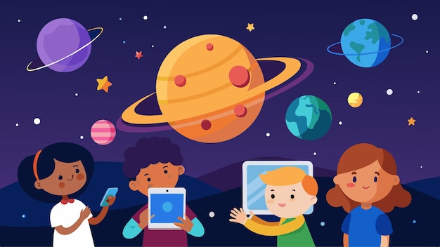 Using augmented reality technology this app allows children to explore the solar system from the