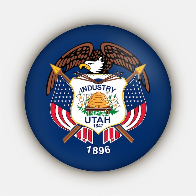 Utah state flag Vector illustration