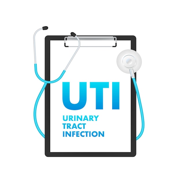 UTI Urinary tract infection label medical concept Vector stock illustration