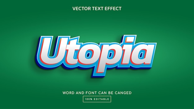 Utopia 3D editable text effect template