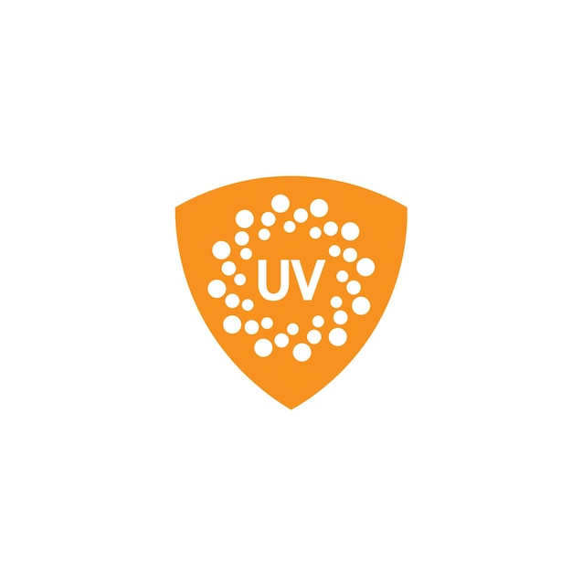 Uv protection logo and icon vector ultraviolet with reflection around the circle