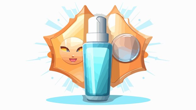 Vector uvb and uva protection cartoon style vector illustration