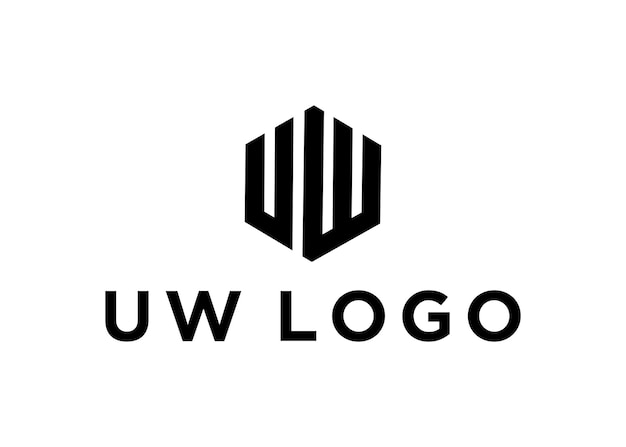 uw logo design vector illustration