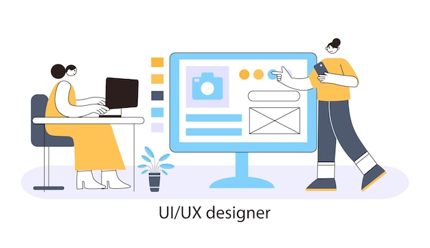 Ux designer concept of website designer app