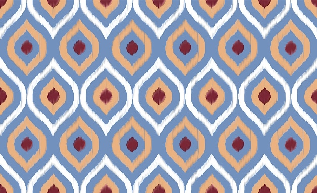 Uzbek ikat seamless patterntraditional silk fabric in uzbekistan handmade textile print product usin