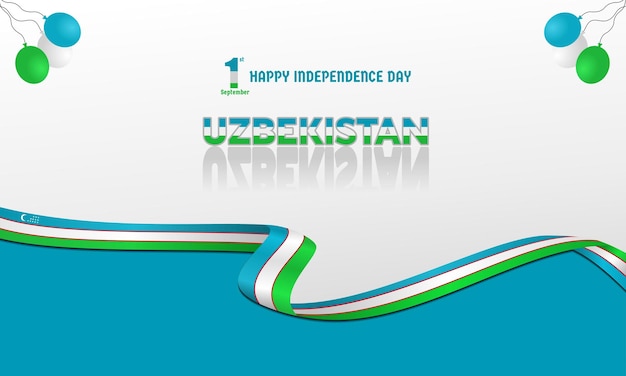 Uzbekistan Independence Day flag logo icon banner background design