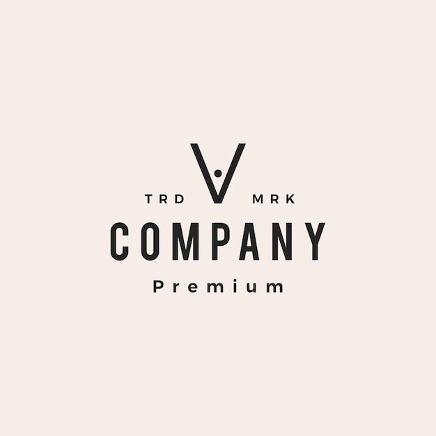 V letter people team family hipster vintage logo vector icon illustration