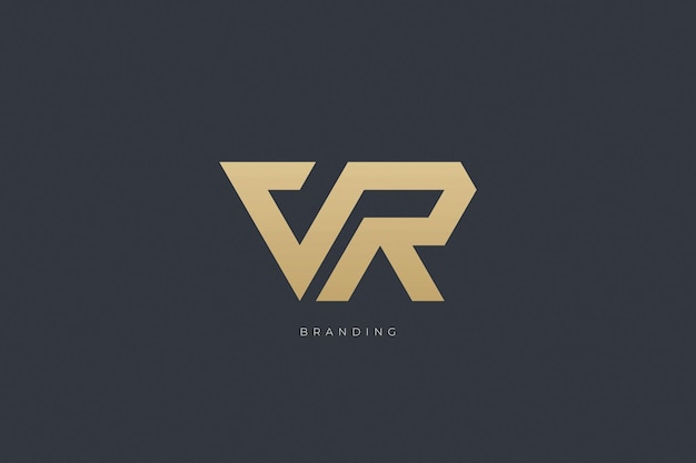 V Letter VR Combination Monogram Logo