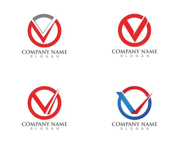 V letters business logos and symbols template