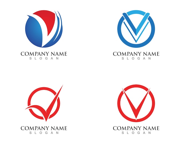 V letters business logos and symbols template