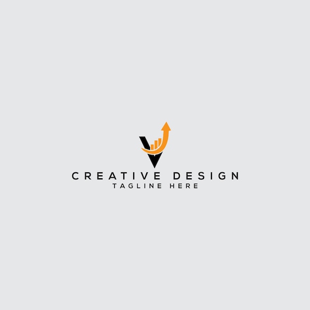 V logo and Business Financial Accounting Design Template