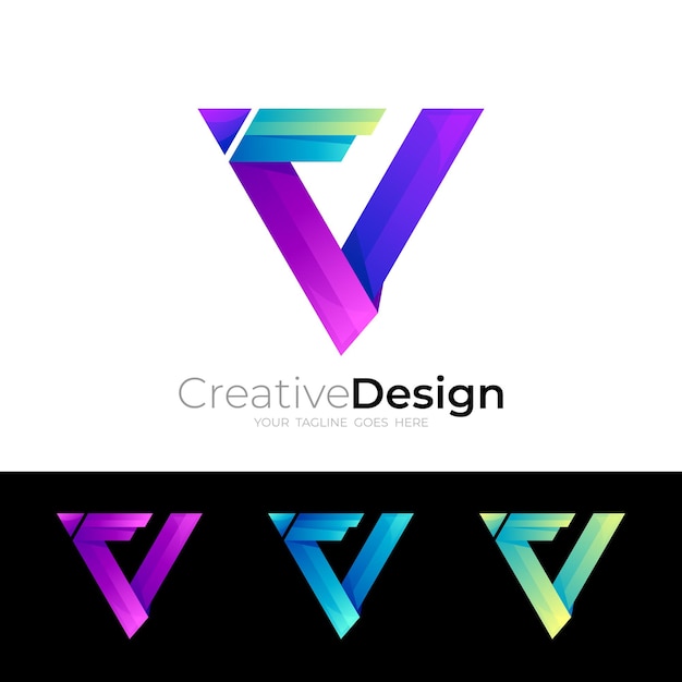 V logo design vector, modern design template