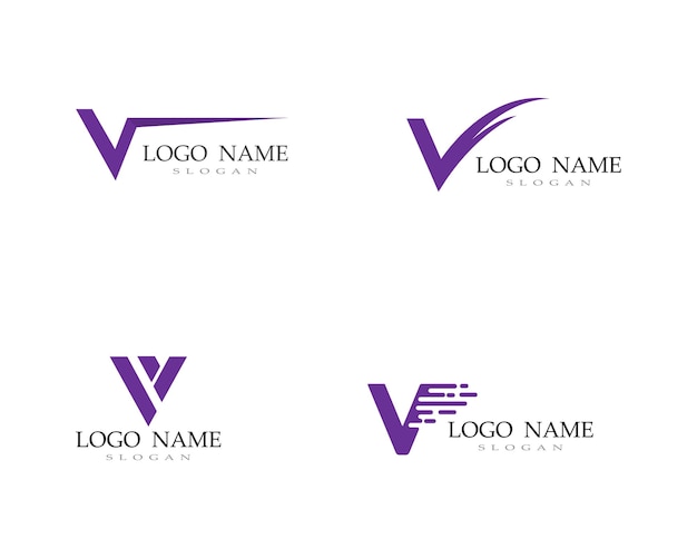 V logo and symbols template icons vectors