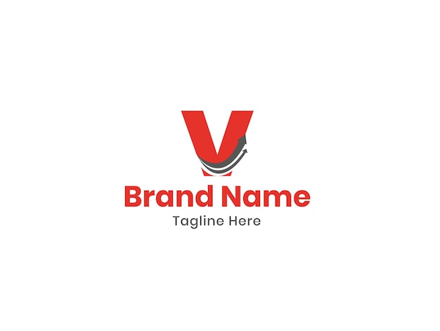 V logo V design V letter logo design vector with an arrow icon marketing logo