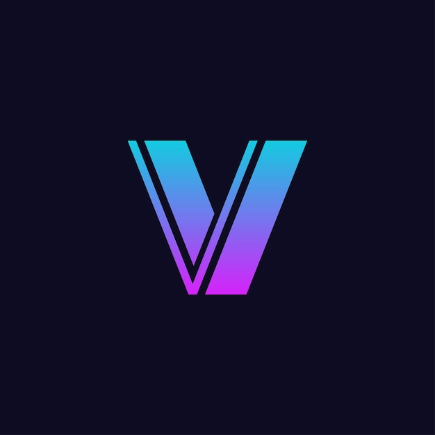 v modern gradient logo vector