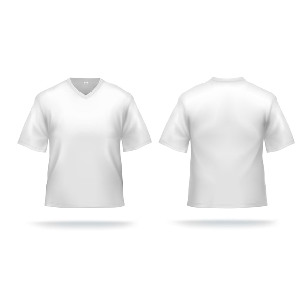 v neck tshirt mockup vector set collection vector illustration