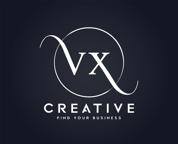 V X Cursive Business logo vector