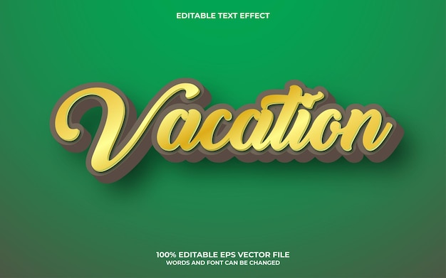 Vacation 3d Text effect