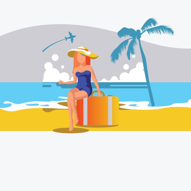 Vector vacation_beach_illustration