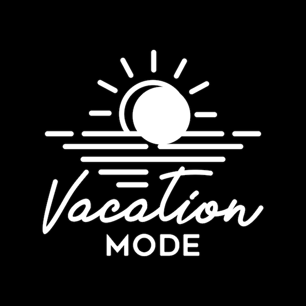 Vacation Mode Monoline Illustration