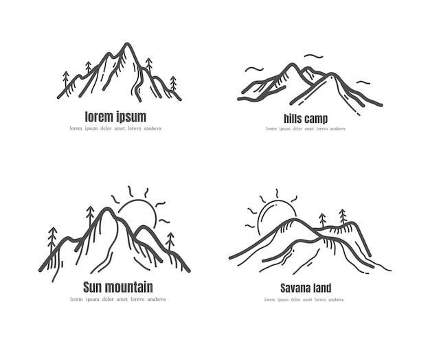 Vacation mountain logo vector mount mountains hiking label logo mountain logo mountain natu