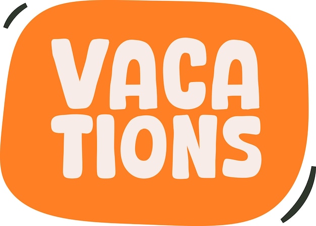 Vacations Lettering Badge