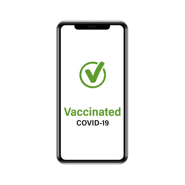 Vaccination certificate on the phone the concept of safe travel